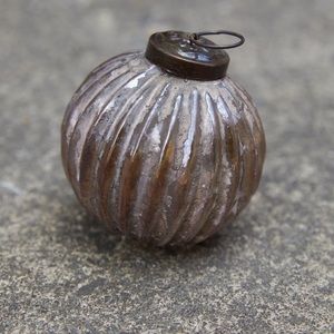 Anthropologie Purple Ridged Glass Ornament NWT